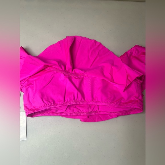 Trina Turk Fan Faire Off The Shoulder Ruffle Bandeau Swim Top Pink Sz 8, 10, 12 - Picture 5 of 5